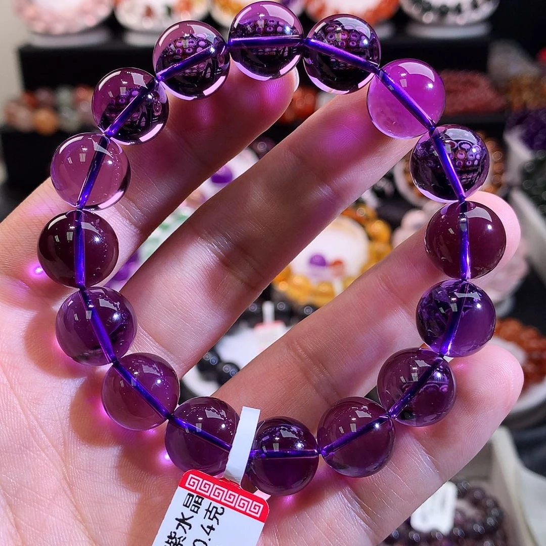 水晶未镶嵌手链巴西紫水晶13+