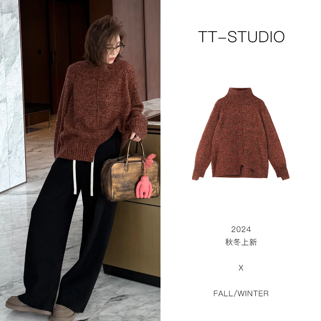 TT【小pi草】山羊绒白厂丝无缝一体花纱针织毛衣TT-HY6611A
