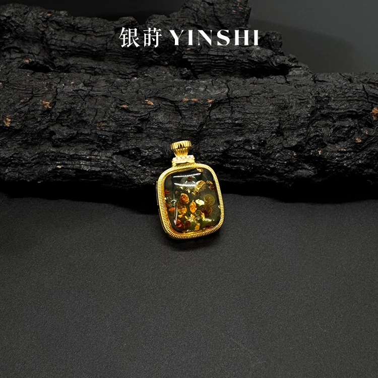 吊坠925银树脂 【香水瓶】轻奢国风气质简约百搭花琥大方牌银吊坠