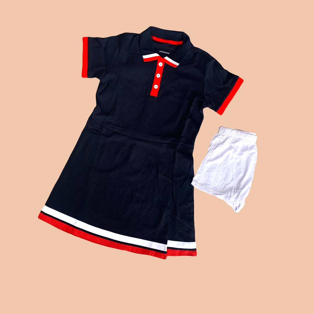 乐子人红白条纹➕短裤女童夏季连衣裙