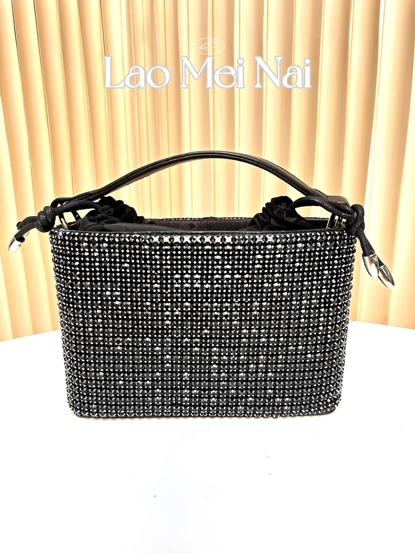 【SL】新款轻奢时尚满钻镶钻手提包单肩斜挎链条小方包韩系女化妆包