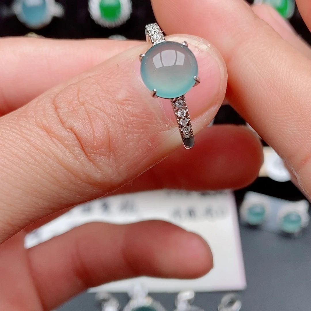 翡翠戒指银S925镶嵌045248123