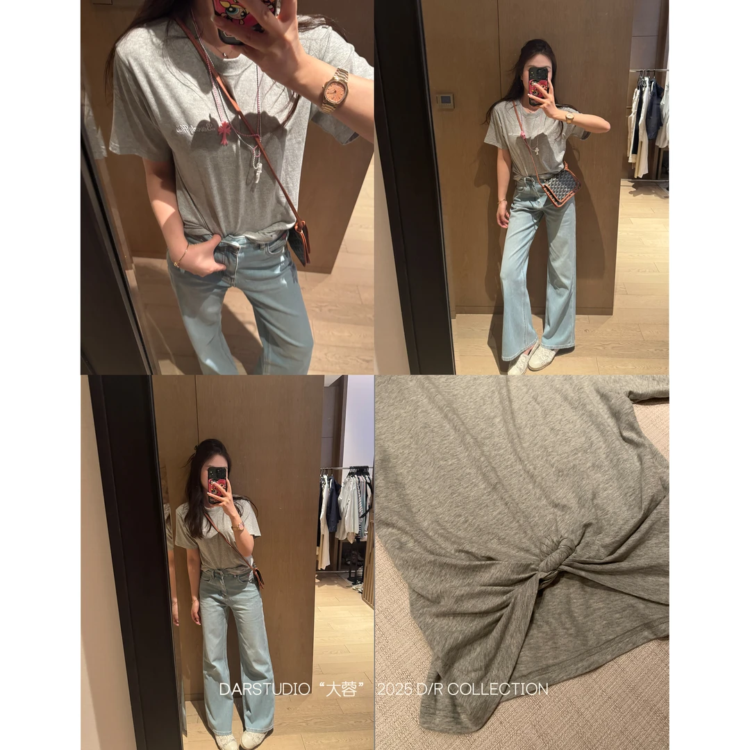 DAR STUDIO 粉标系列【扭结tee】2025春夏休闲短袖小众设计感T恤