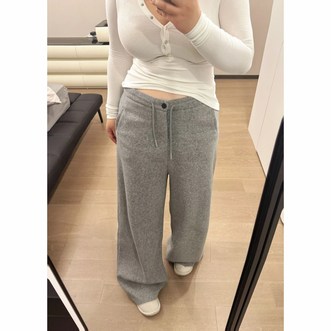 卤蛋公主【毛尼裤】大码胖mm显瘦运动直筒休闲百搭宽松拖地秋冬