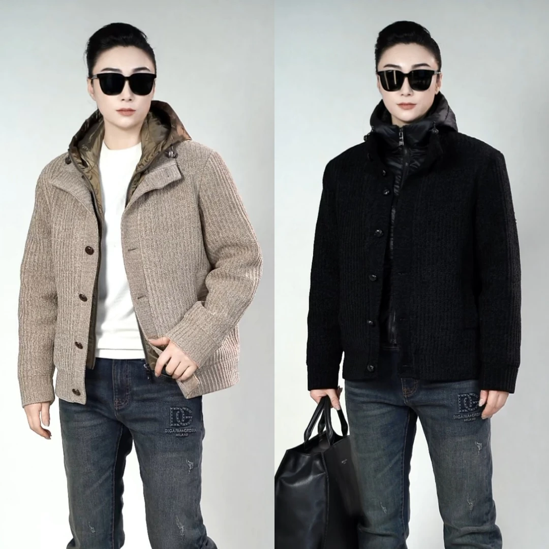 提瑞男士雪尼尔休闲棉服25892秋冬新款男装可拆卸帽领保暖棉夹克