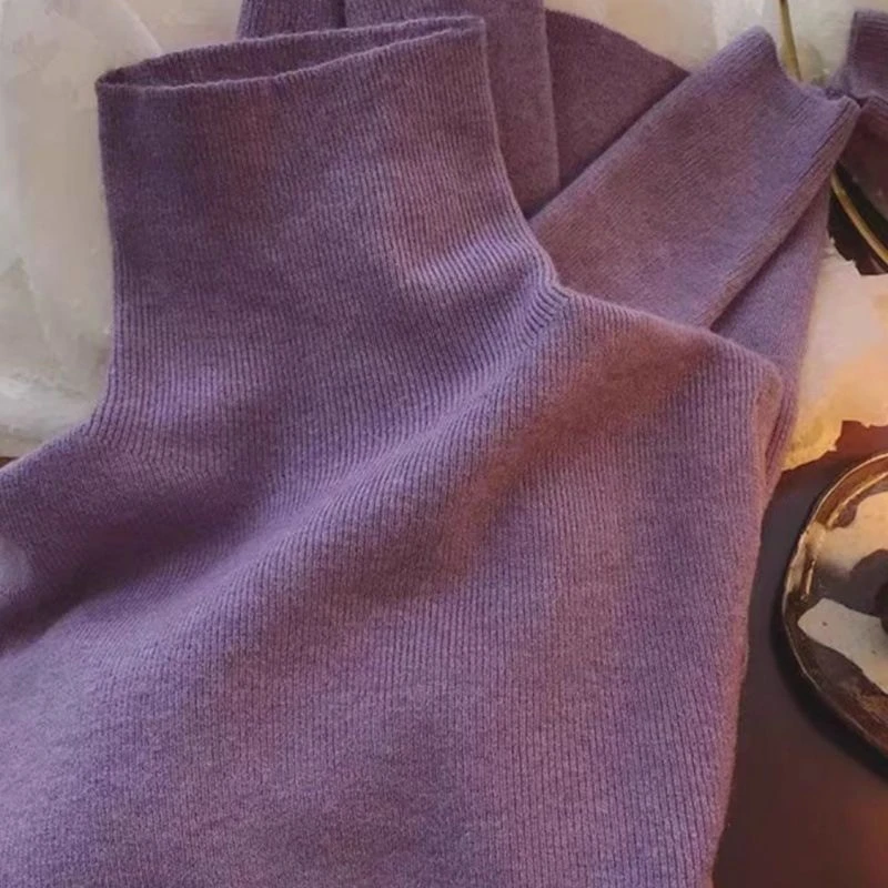 正品撤柜高领羊毛衫毛衣秋冬季修身内搭显瘦堆堆领针织打底衫长袖