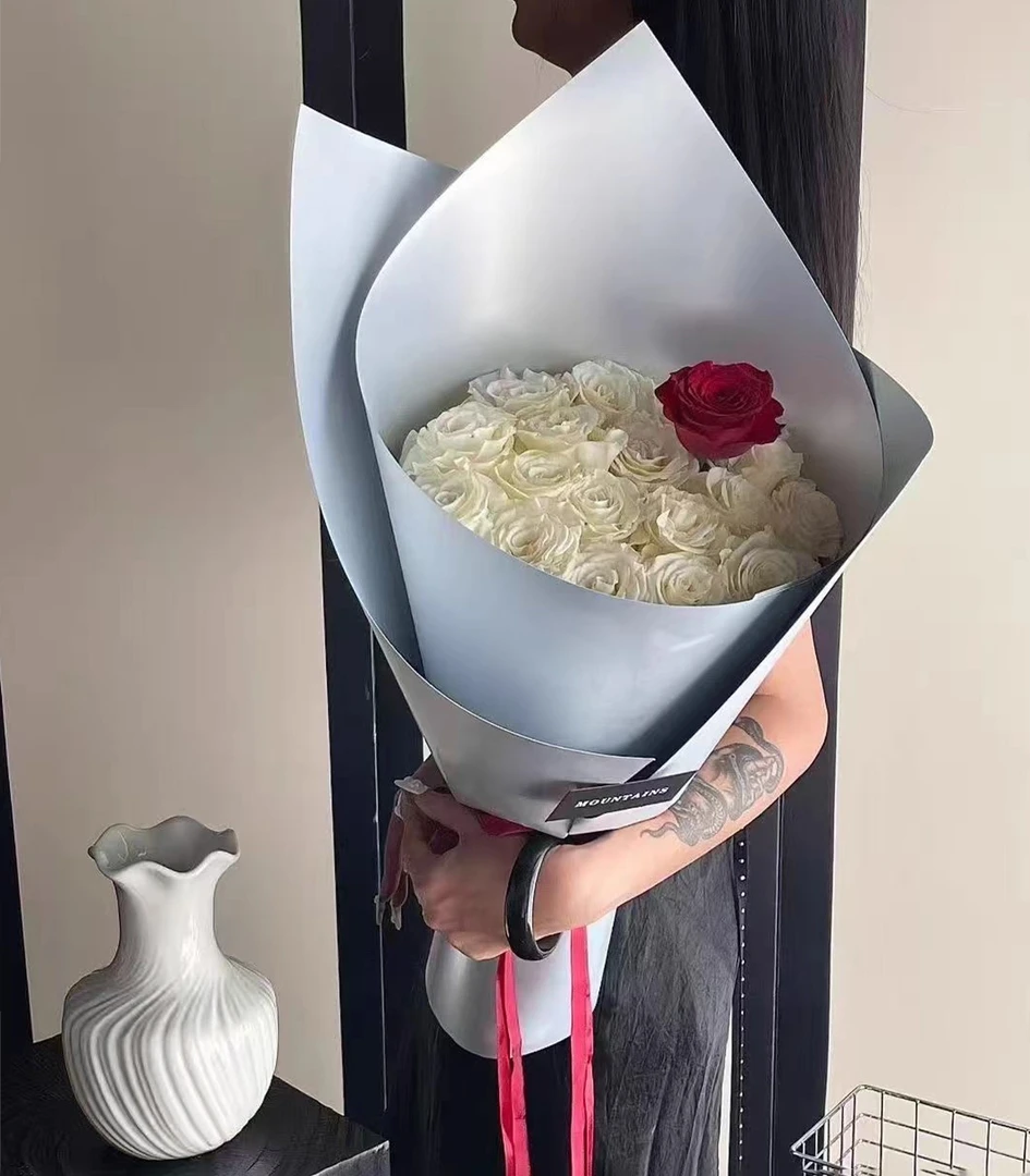 【1帮1】哑银造型纸190克加厚双面时尚花束包装造型纸花店花艺资材