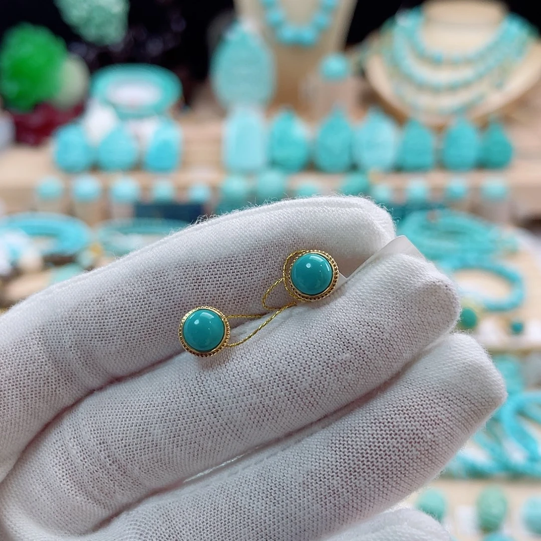 绿松石18K金镶嵌珠宝奇石