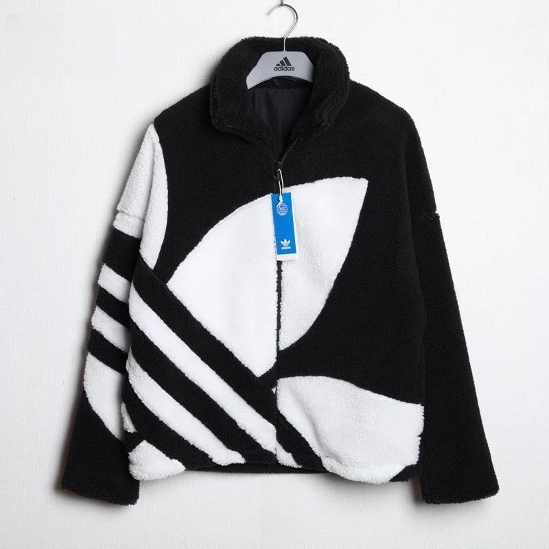 Adidas 三叶草 男女新款运动休闲时尚羊羔绒保暖夹克外套 HR3486