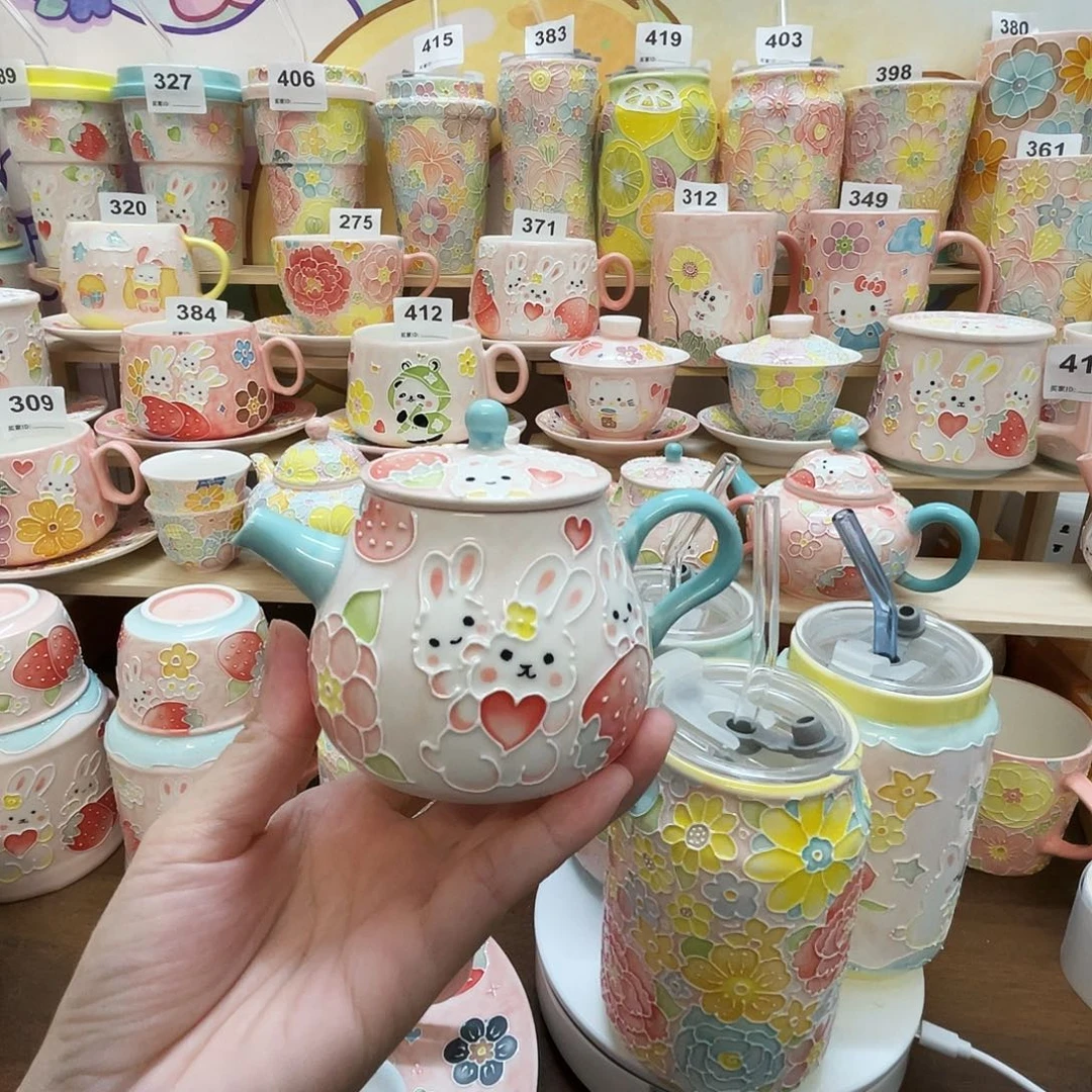 瓷片微瑕玉泥茶壶套装202号