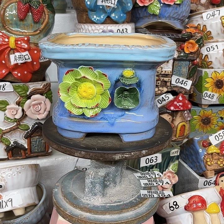 紫砂花盆粗陶材质多肉花盆