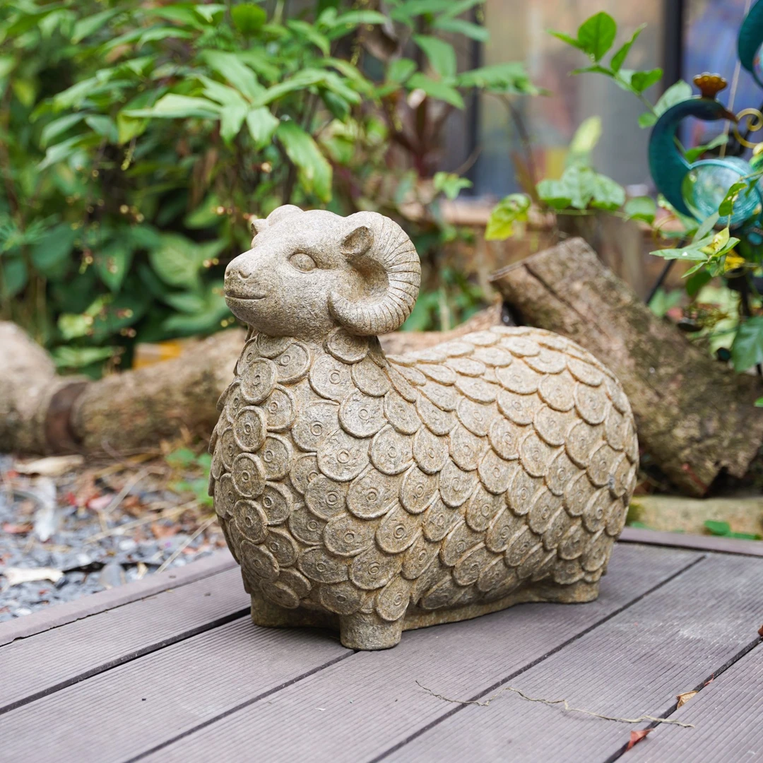 钱币羊庭院摆件铜钱羊落地摆件