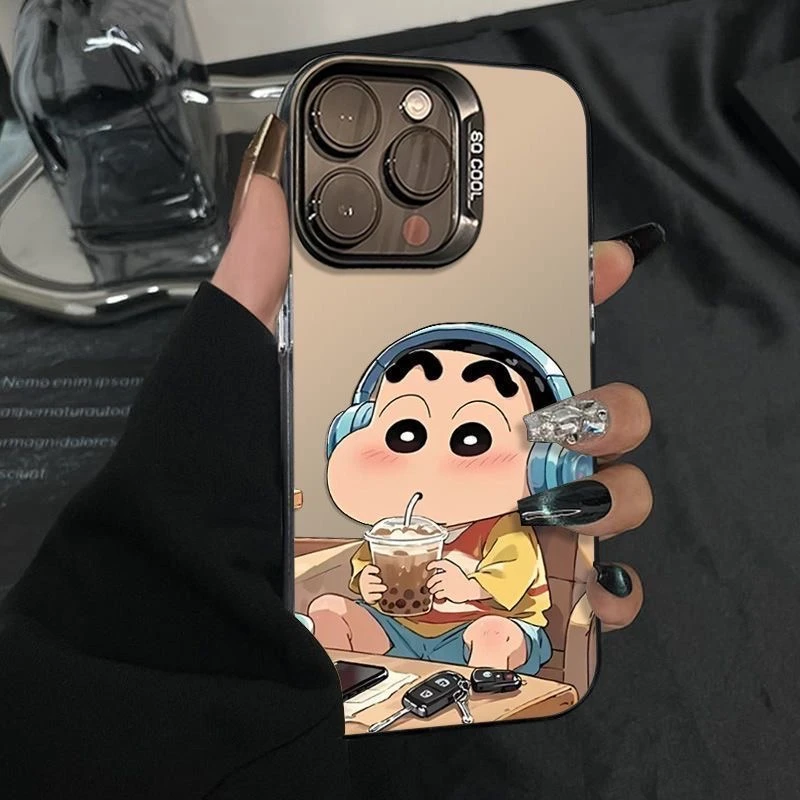 奶茶小新适用苹果16PRO手机壳iPhone15卡通14创意13高级感12防摔