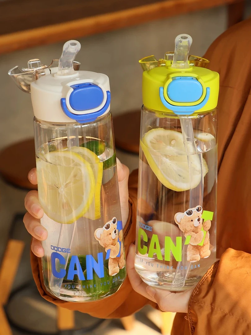 只宠新疆人-tritan母婴材质夏天可爱熊软硅胶孕妈妈学生吸管水杯