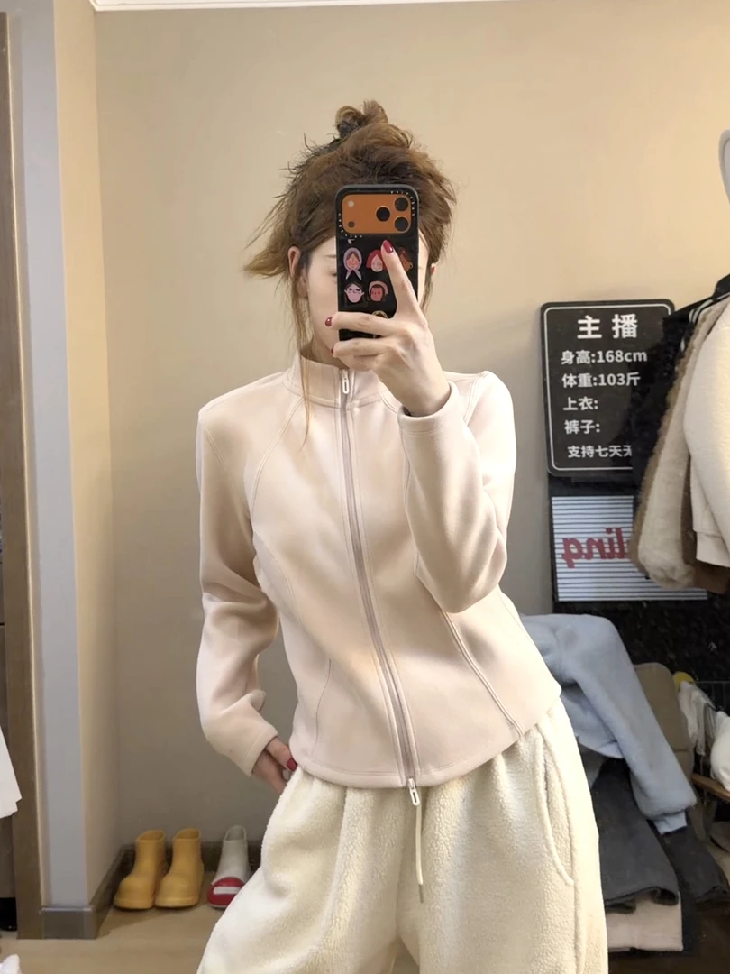 YM.“小外套”韩版修身羊毛蚕丝石墨烯修身蓄热保暖打底显瘦外套