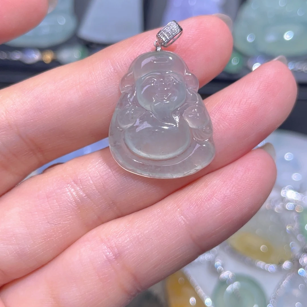 颈饰18K金镶嵌翡翠翡翠