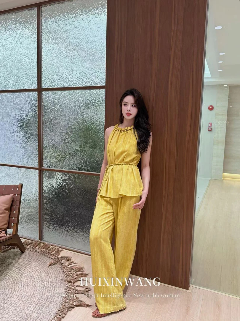 【BAI】夏季新款气质百搭直筒阔腿裤35099