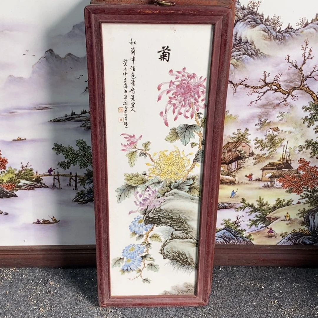 瓷片55*21 景德镇瓷板画柴窑烧制