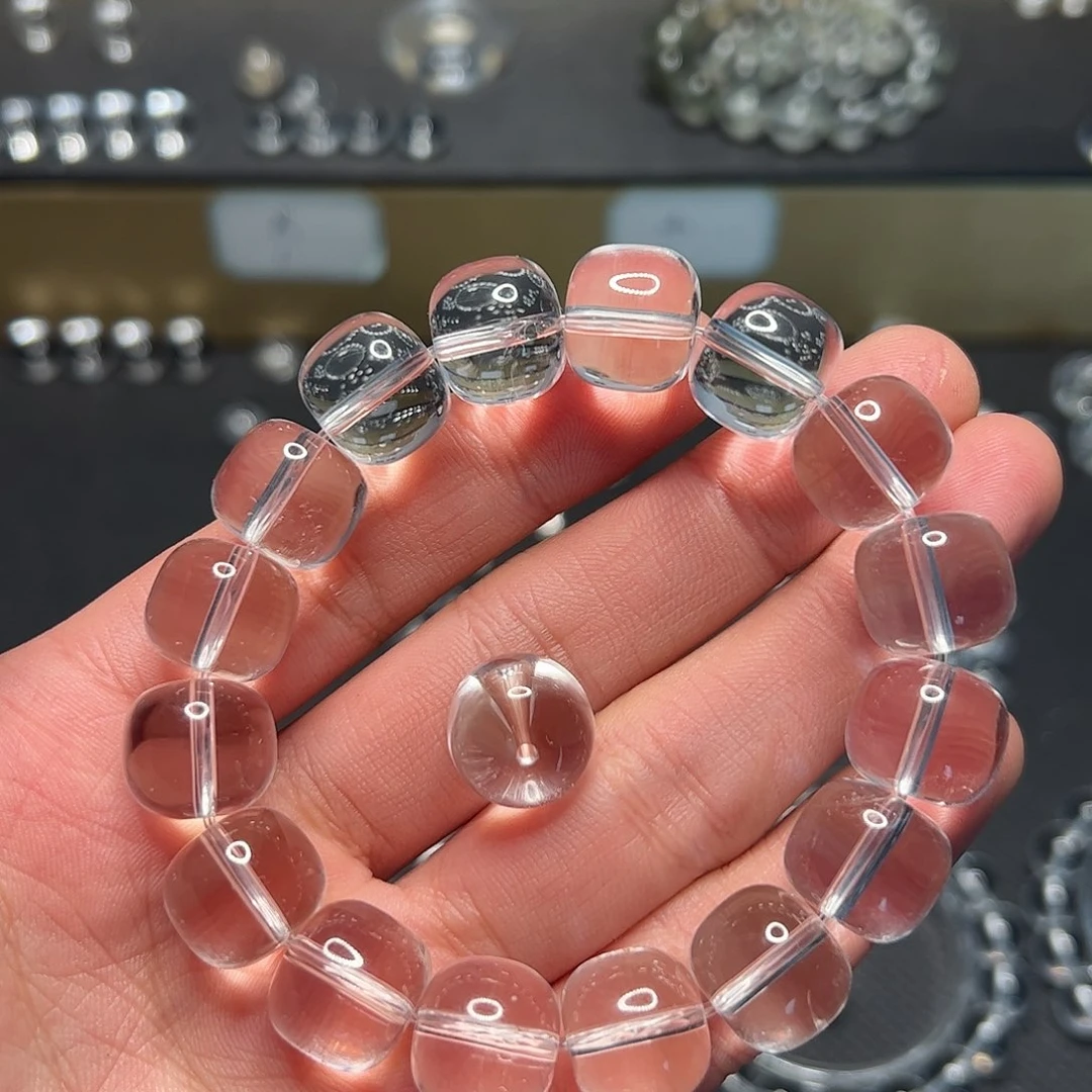 水晶手链未镶嵌酷*典白水晶13mm老型珠手链