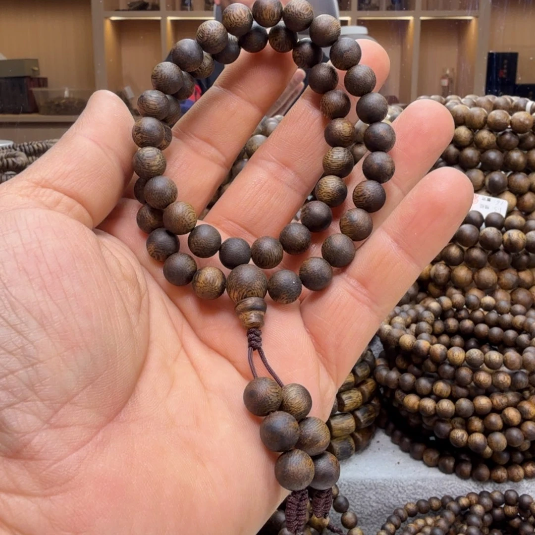 沉香手串圆珠0.8双圈手串12