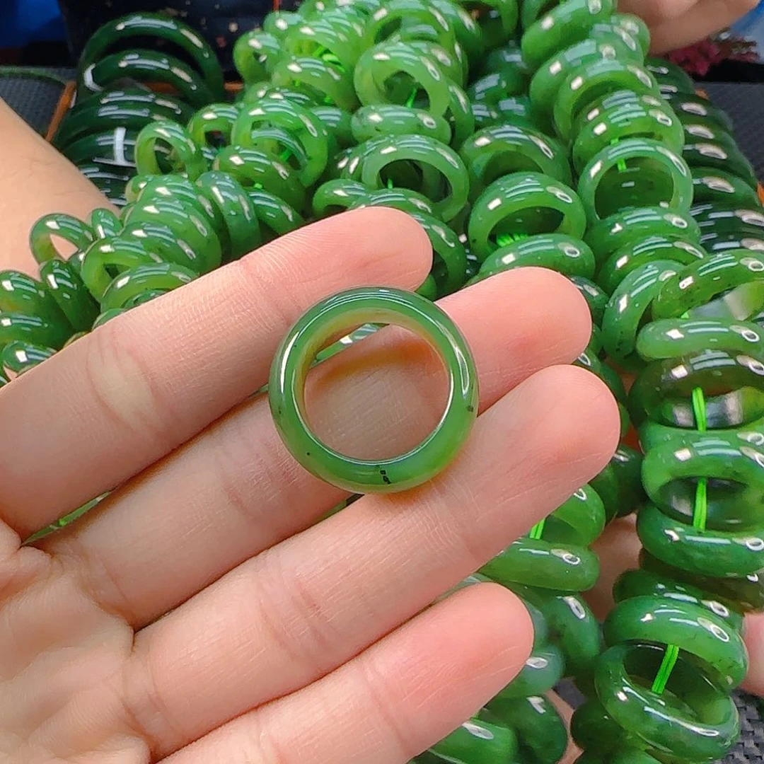 未镶嵌戒指和田玉碧玉戒圈卡17、18多样性发其一