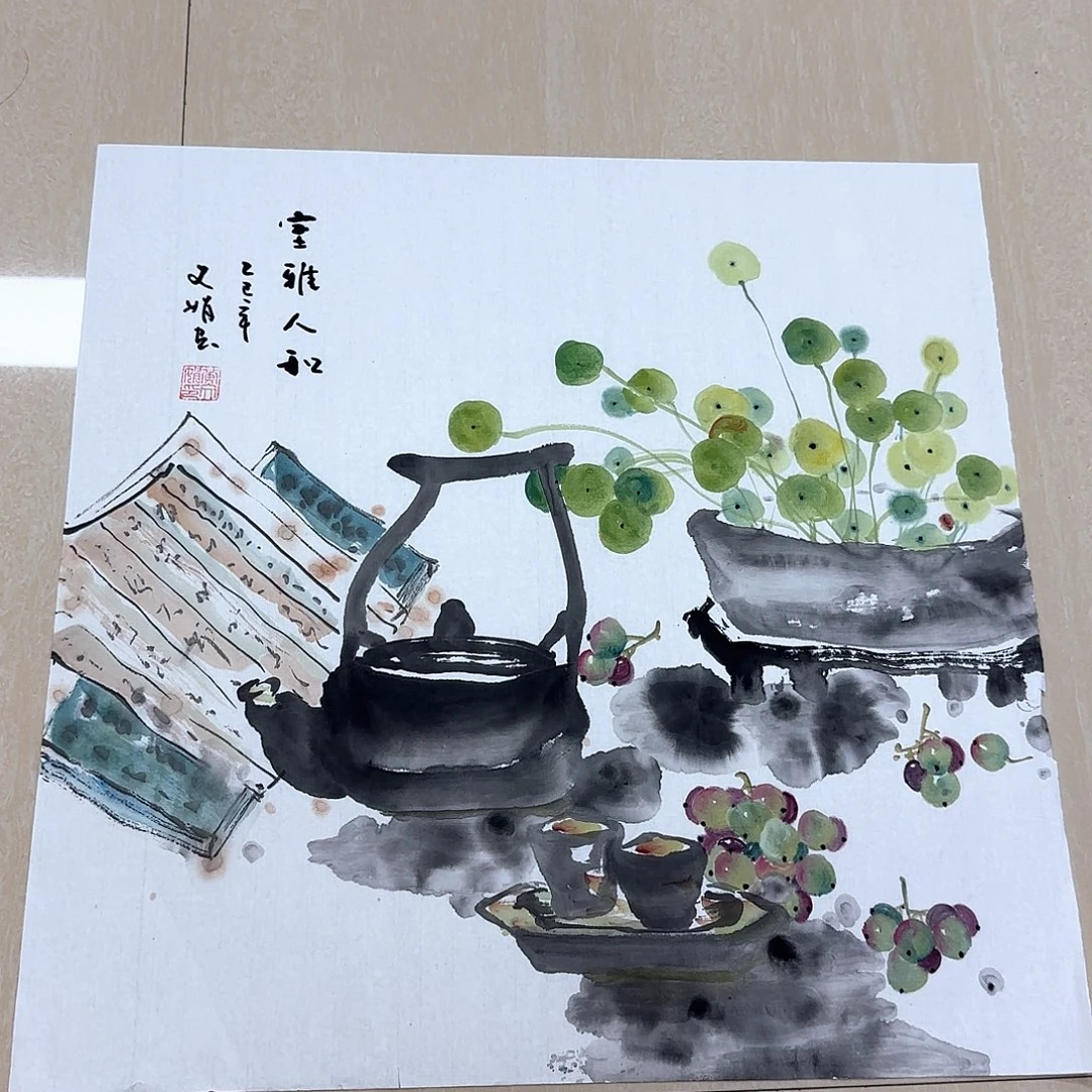 国画国画作品多次参加