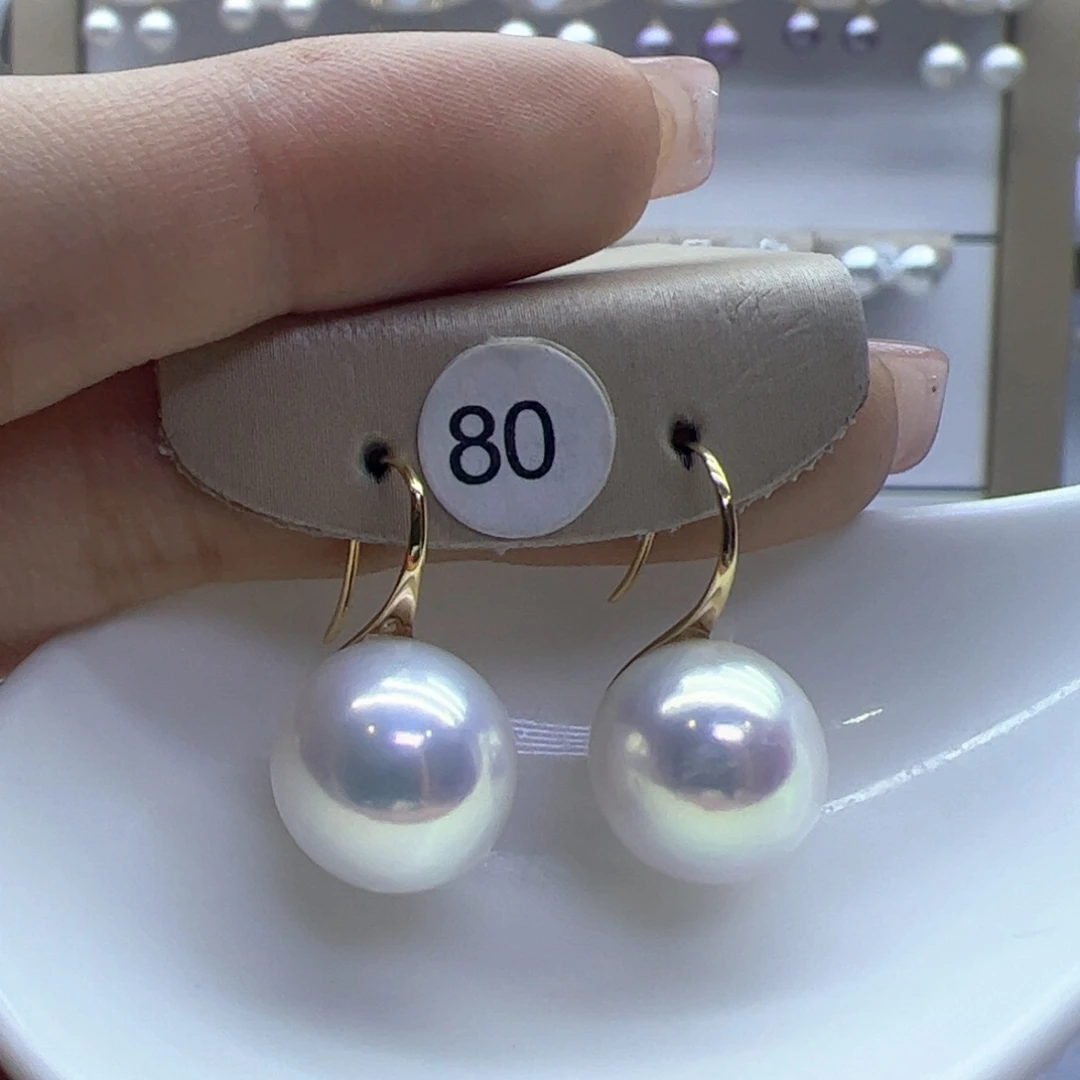 淡水珍珠耳饰18K金镶嵌