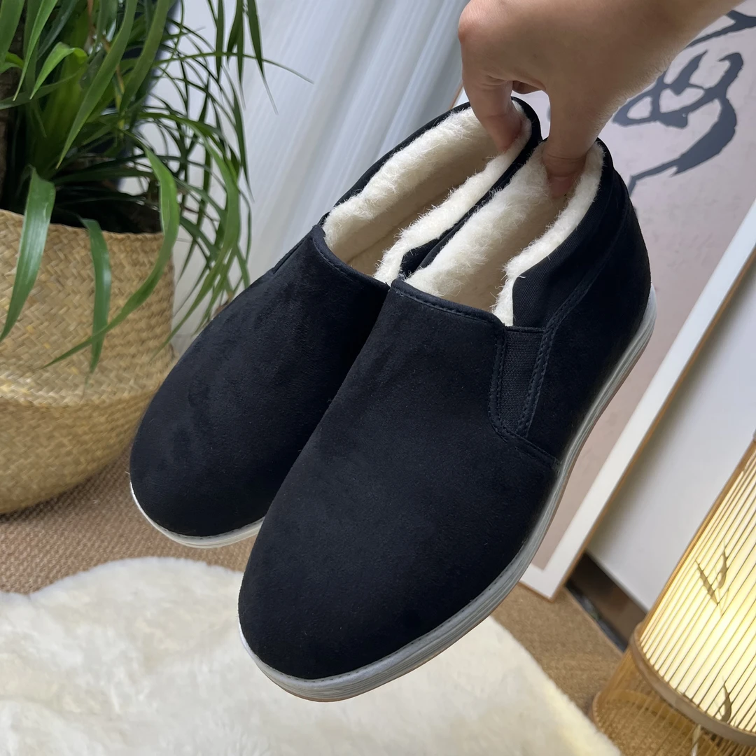 步源轩高帮棉鞋复古简约休闲纯色民族风中式千层底休闲鞋