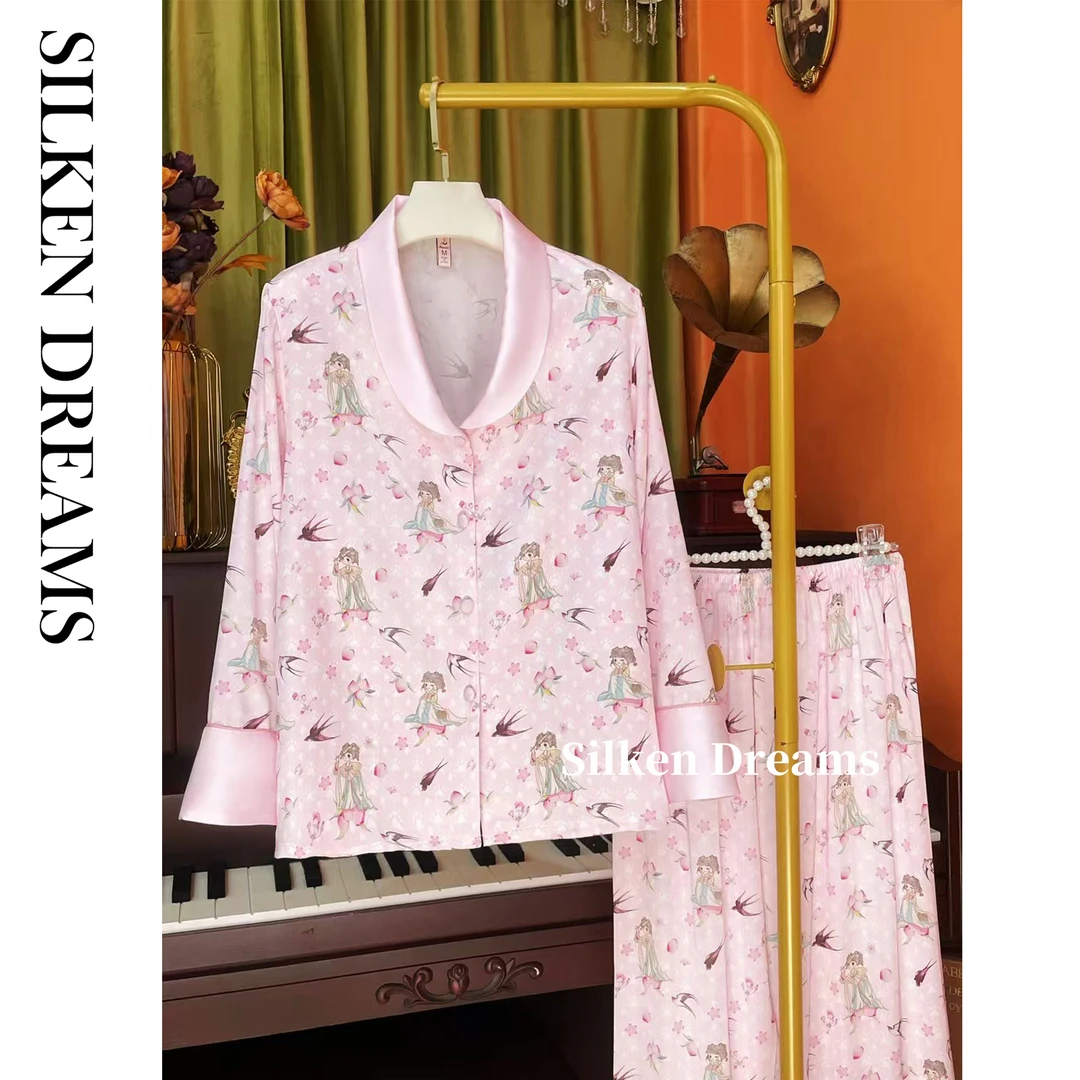 【风月|桃花源】春秋时尚潮流薄款睡衣家居服长袖套装5