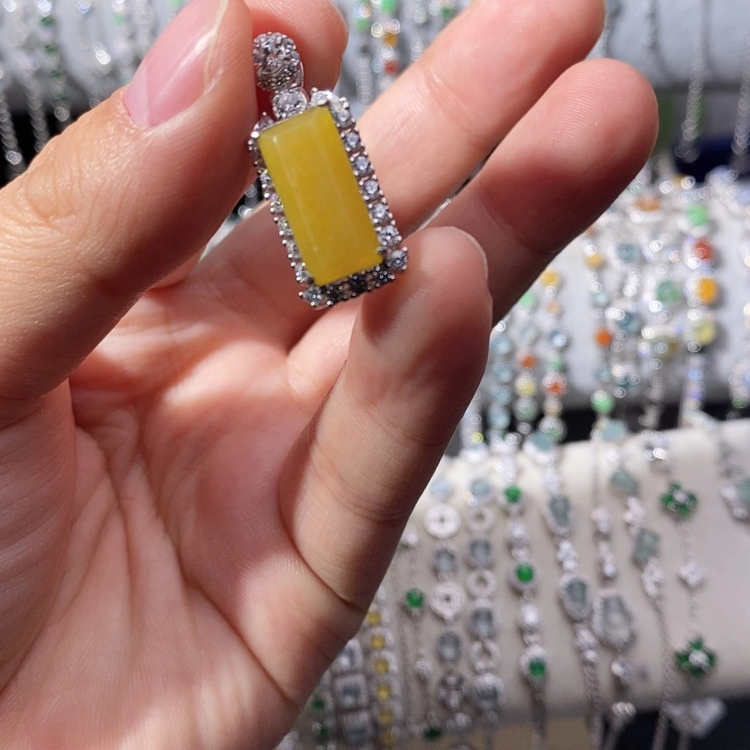 翡翠银S925镶嵌颈饰