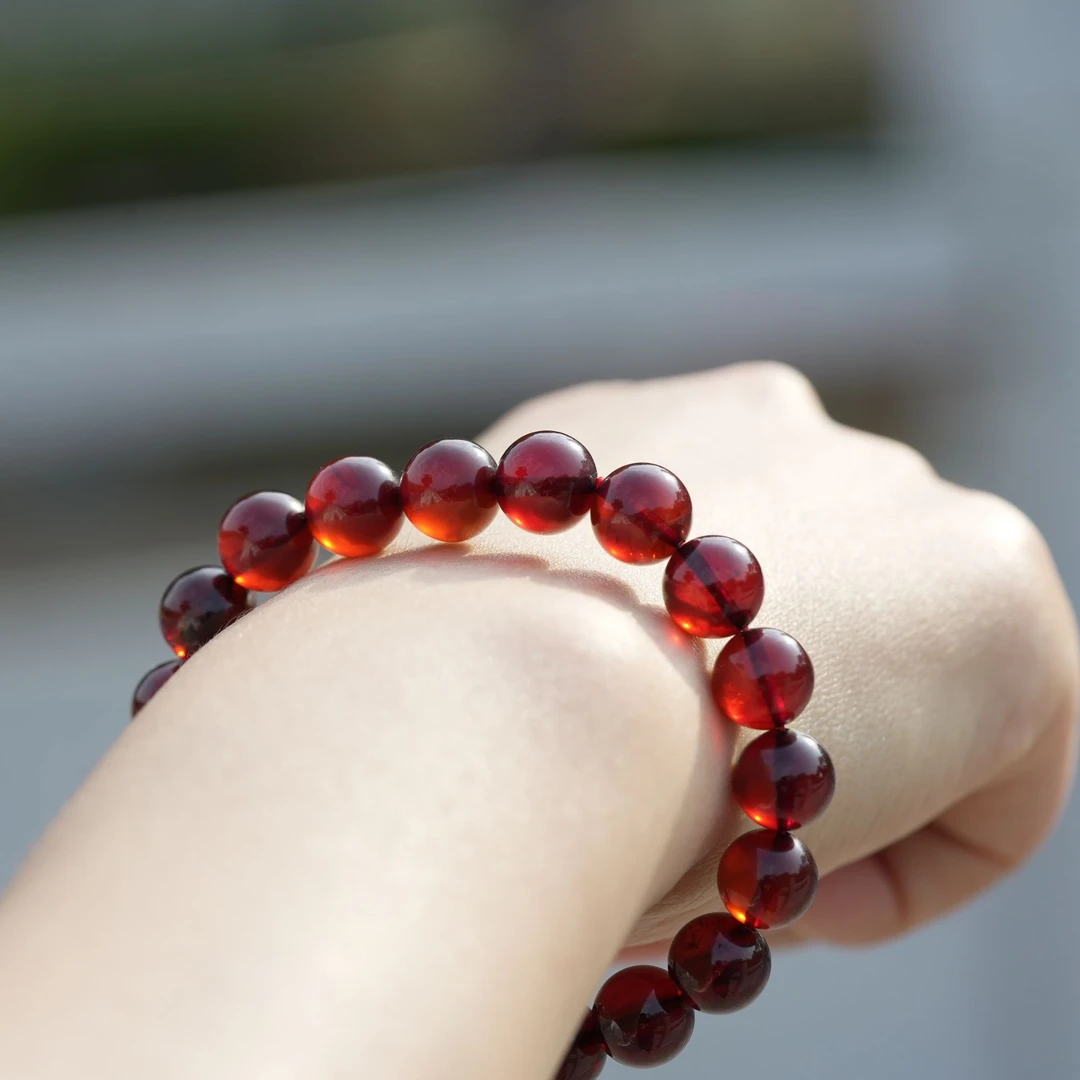 晨玺珠宝-血珀10+单圈手串缅甸天然琥珀蜜蜡单圈百搭气质