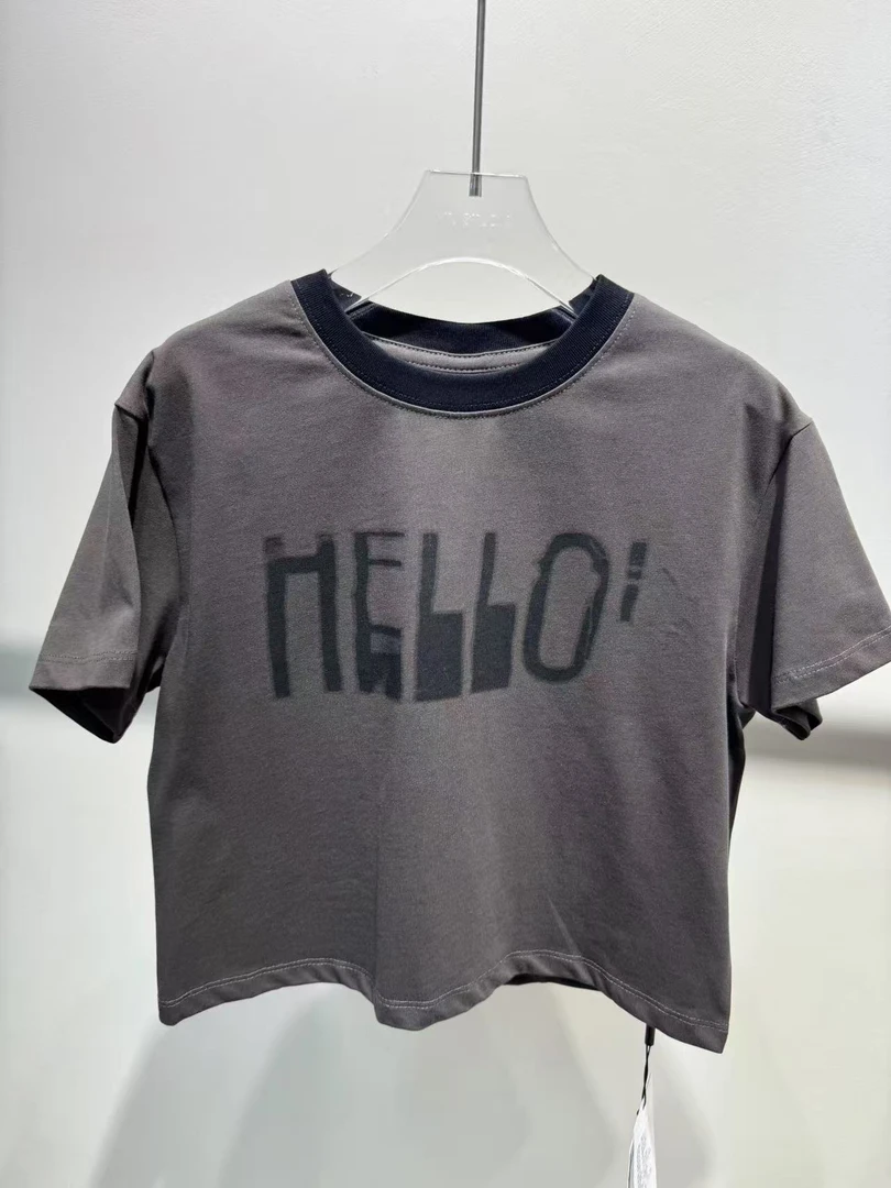 XTJ STUDIO童装 设计师款 LC小童 胸口HELLO字母短袖 新品