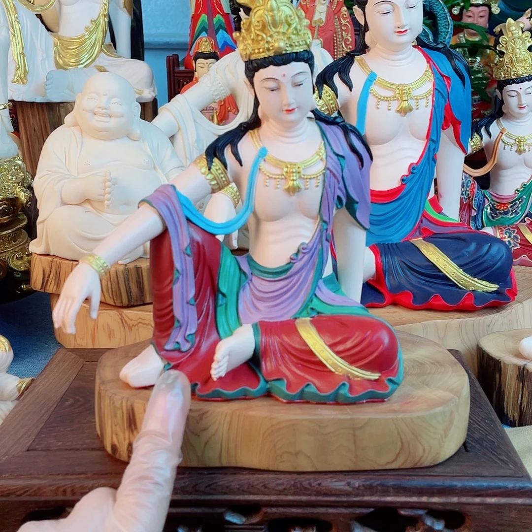 ～***刚石材自在观音摆件