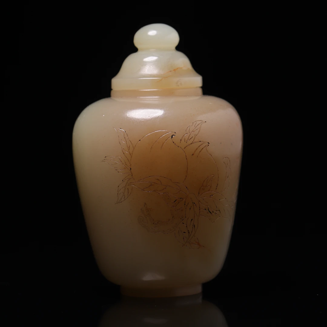 清代和田玉文房诗文瓶