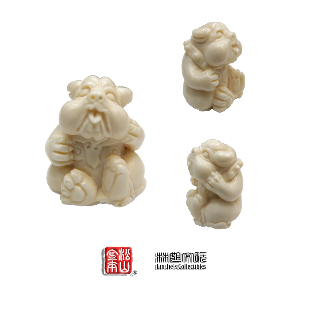 林姐文玩天然保真猛犸牙饰品雕刻大狗 20mm*17.3mm*14.4mm