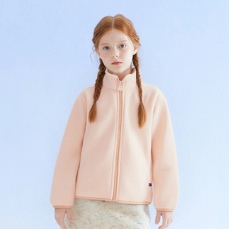 Deesha笛莎童装女童多色软糯摇粒绒外套儿童秋冬立领保暖上衣-B32