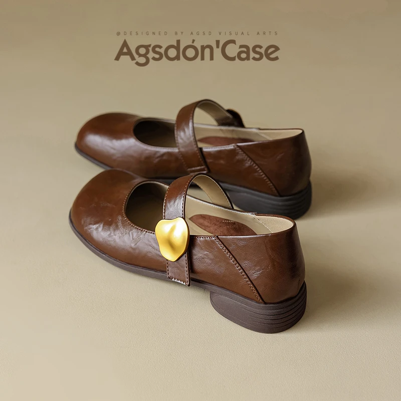 Y奥古狮登巧克力棕色玛丽珍鞋2025新款夏季舒适法式绝美单鞋皮鞋Y