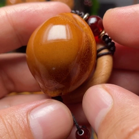 橄榄核把件元宝富甲单子竹环穿配3.3左右