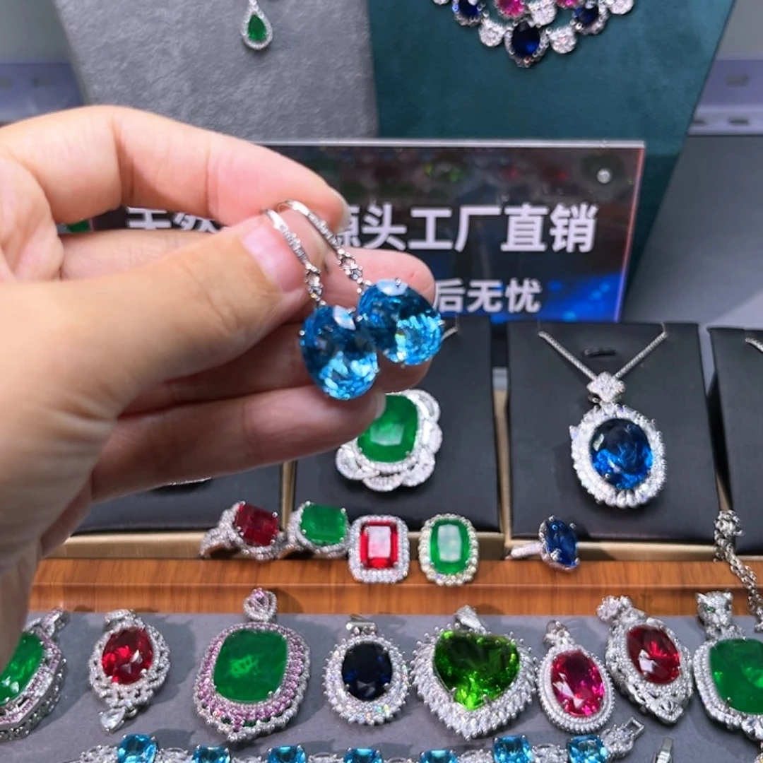 颈饰托帕石银S925镶嵌m 173