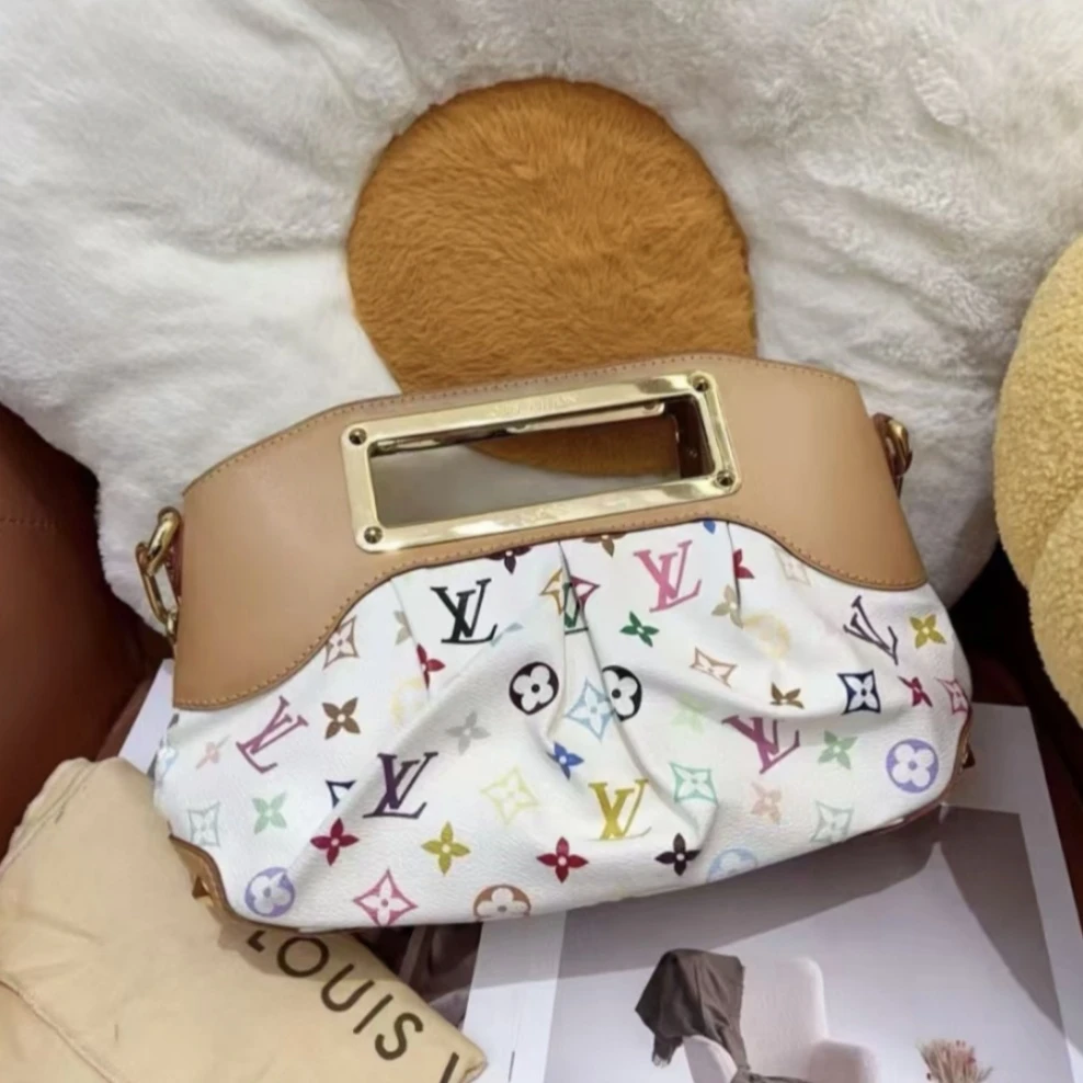95新 LouisVuitton/路易威登 白三彩judy小号 单肩包 全原95新