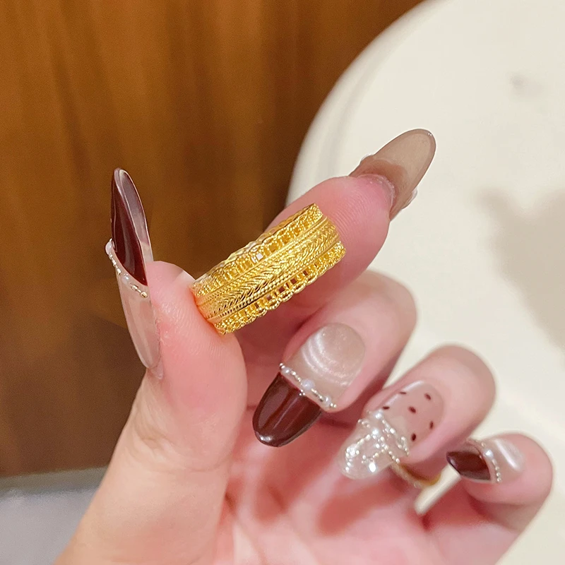 黄金戒指腰缠万贯纯金戒指足金999金戒指麦穗古法宫廷风花丝礼物