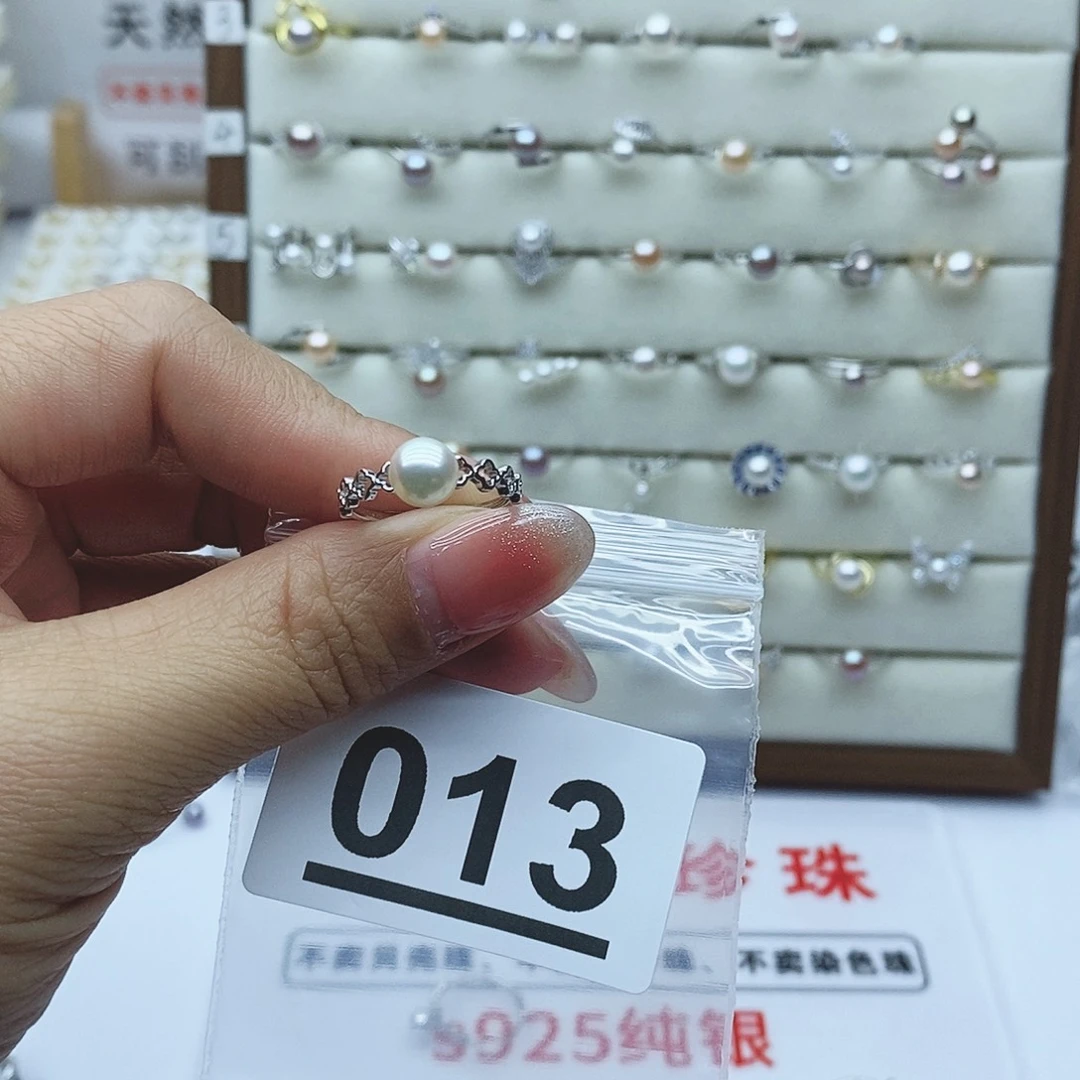 淡水珍珠戒指银S925镶嵌W****e013