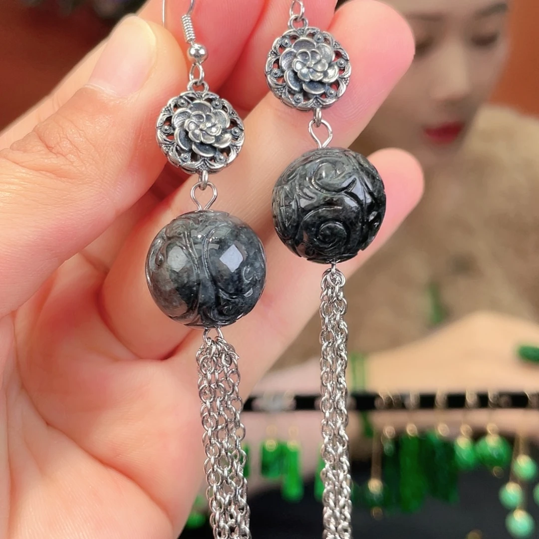 翡翠未镶嵌耳饰饰品