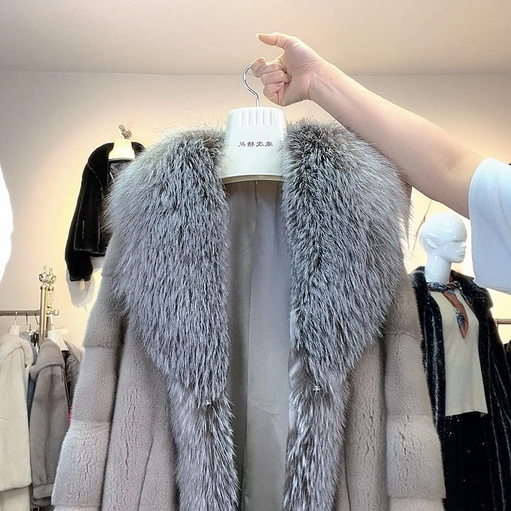 皮草大衣外套黑色