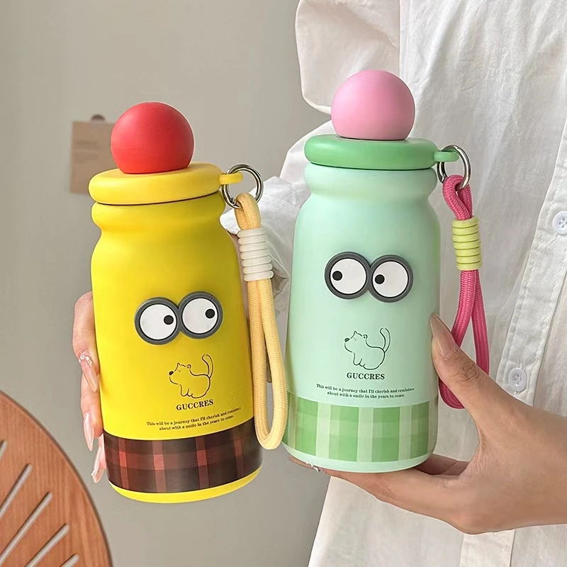 女生保温杯高颜值ins可爱吸管杯便携学生316不锈钢创意喝水杯子