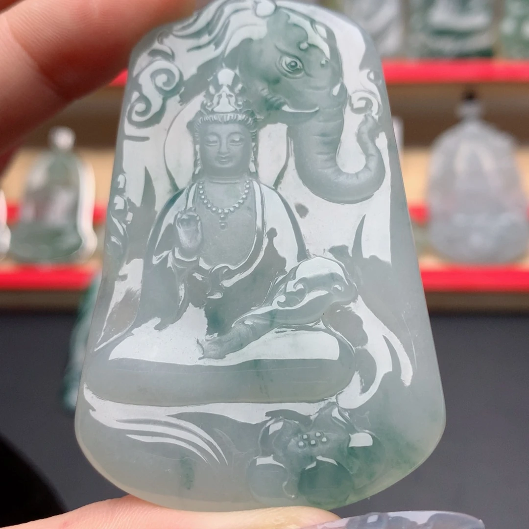 小***儿颈饰未镶嵌翡翠普贤菩萨