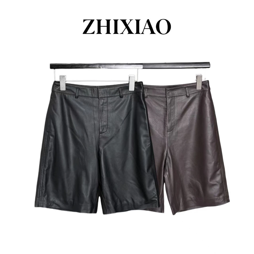 【ZHIXIAO】秋冬新款：极简皮短裤8819