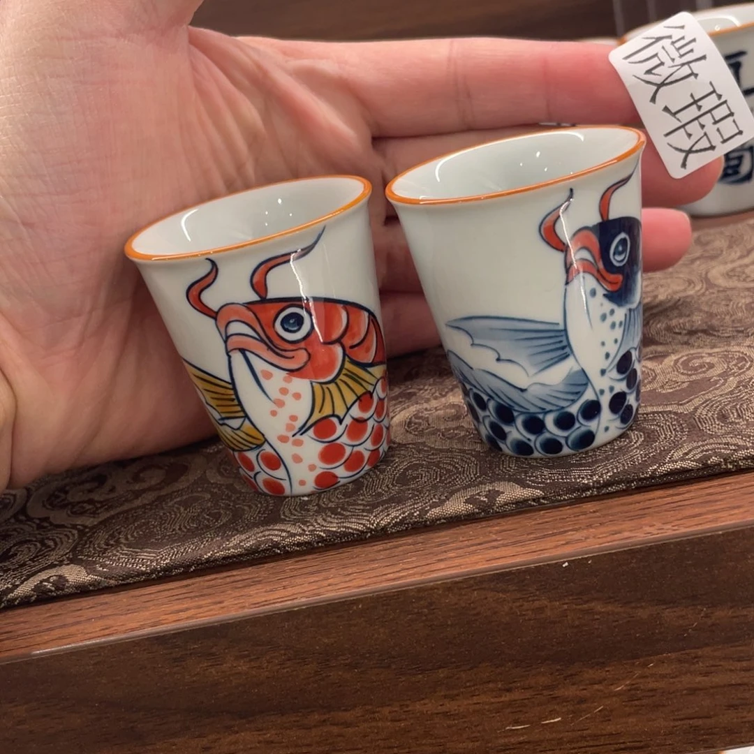 釉下手绘茶具微瑕