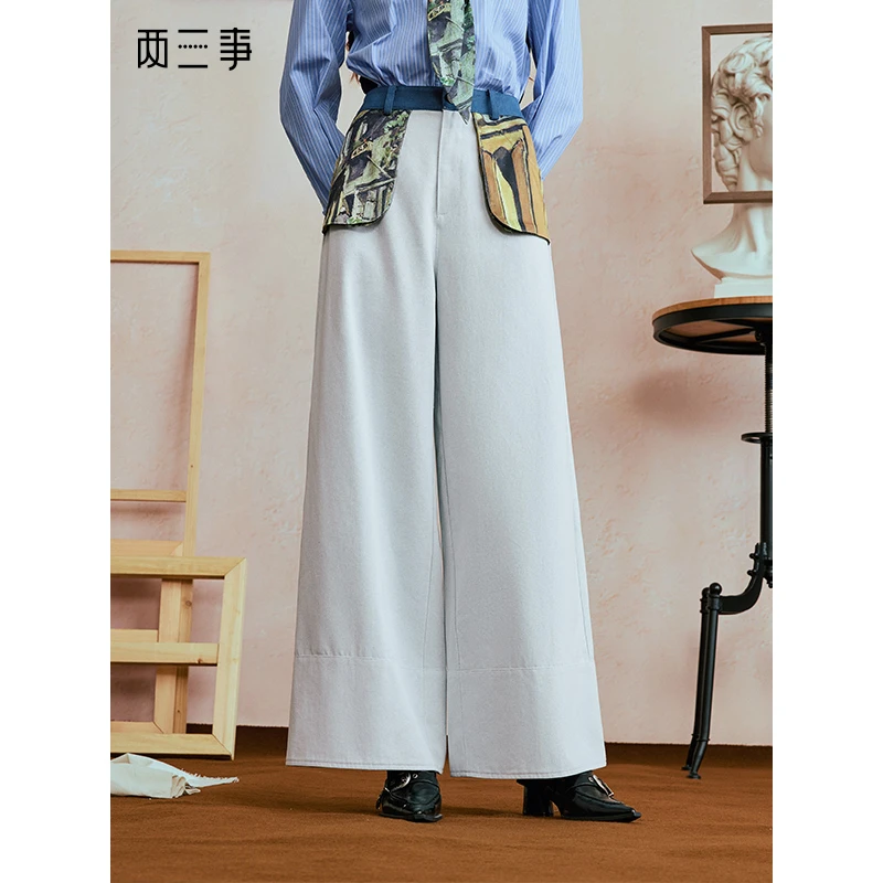 【芋总专属】两三事刹那华章时尚印花立体口袋阔腿休闲裤