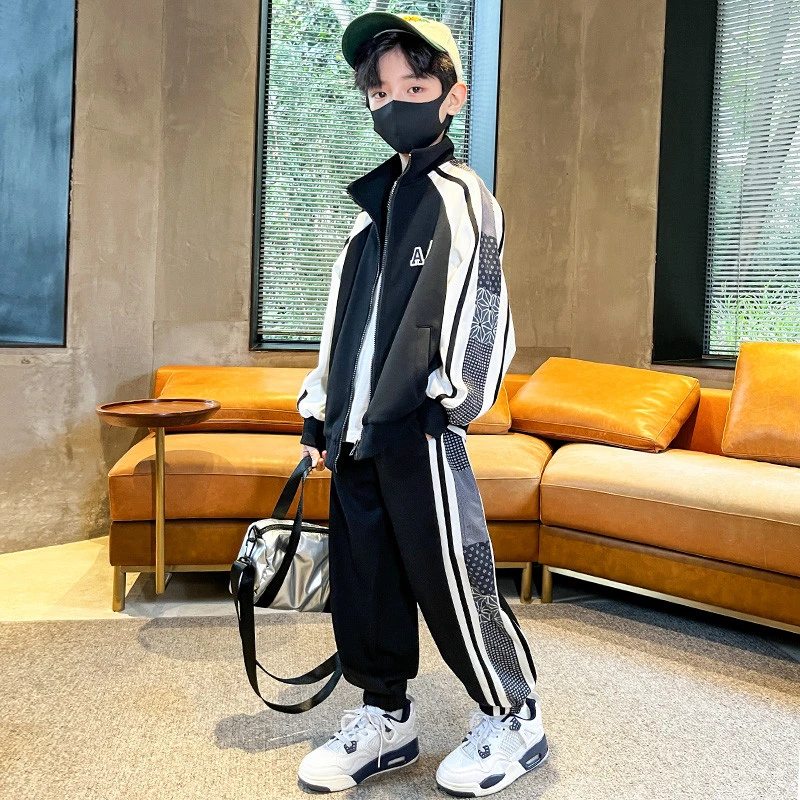 李宁联名娑奈旗舰店男童运动套装2025春秋新款儿童外套秋装两件套